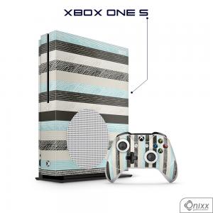 Skin Game Adesiva XBOX ONE S Stripes Adesivo Vinil Americano 10µ  4x0 Brilho Corte Eletrônico 