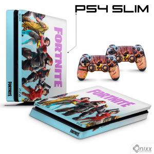 Skin Ps4 Slim Adesiva Fortnite Adesivo Vinil Americano 10µ  4x0 Brilho Corte Eletrônico 