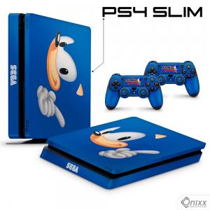 Skin Ps4 Slim Adesiva Sonic Adesivo Vinil Americano 10µ  4x0 Brilho Corte 100% Digital 