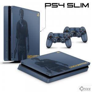 Skin Ps4 Slim Adesiva UNCHARTED Adesivo Vinil Americano 10µ  4x0 Brilho Corte Eletrônico 