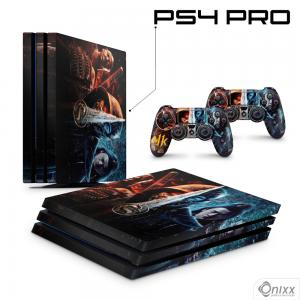 Skin Ps4 Pro Adesiva Mortal Kombat Adesivo Vinil Americano 10µ  4x0 Brilho Corte Eletrônico 