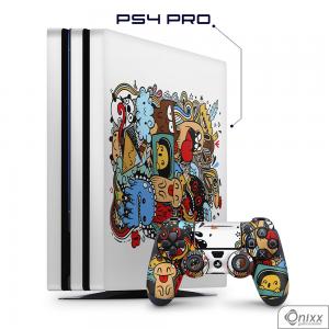 Skin Game Adesiva PS4 PRO Crazy Beings Adesivo Vinil Americano 10µ  4x0 Brilho Corte Eletrônico 