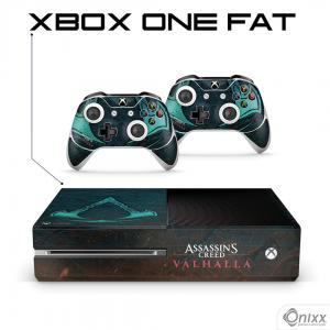 Skin Xbox One Fat Adesiva Assassins Creed Valhalla Rune Adesivo Vinil Americano 10µ  4x0 Brilho Corte Eletrônico 
