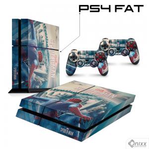 Skin Ps4 Fat Adesiva Spider Man 2 Adesivo Vinil Americano 10µ  4x0 Brilho Corte Eletrônico 