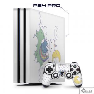 Skin Game Adesiva PS4 PRO Gatinha Unicórnio Adesivo Vinil Americano 10µ  4x0 Brilho Corte Eletrônico 