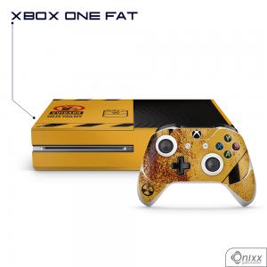 Skin Game Adesiva XBOX ONE FAT Não Pule no Lixo Radioativo Adesivo Vinil Americano 10µ  4x0 Brilho Corte Eletrônico 