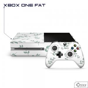 Skin Game Adesiva XBOX ONE FAT Galhos e Folhas Adesivo Vinil Americano 10µ  4x0 Brilho Corte Eletrônico 