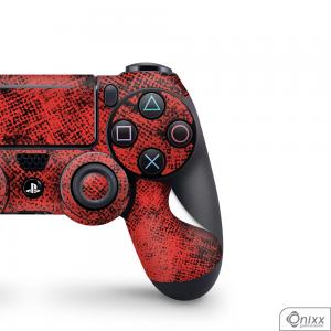 Skin Game Adesiva PS4 JOYSTICKS Canvas Red Adesivo Vinil Americano 10µ  4x0 Brilho Corte Eletrônico 