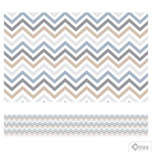 Faixa Decorativa Chevron Nuvem Adesivo Vinílico 0,10  4x0 / Látex Fosco corte Reto 