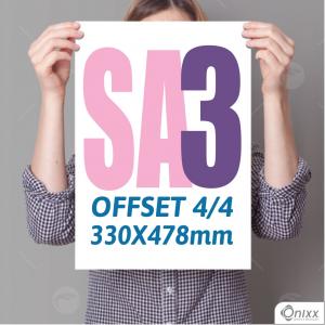 Impressão Offset SA3 | 4/4 Papel Offset 330X478mm 4/4 / impressão Offset Digital  Padrão 