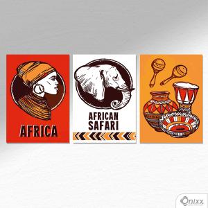 Kit De Placas Decorativas African Safari A4 MDF 3mm 30X20CM 4x0 Adesivo Fosco Corte Reto Fita Dupla Face 3M