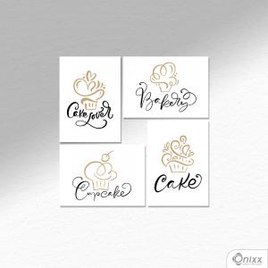 Kit De Placas Decorativas Cakes A4 MDF 3mm 30X20CM 4x0 Adesivo Fosco Corte Reto Fita Dupla Face 3M