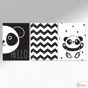 Kit De Placas Decorativas Cute Panda A4 MDF 3mm 30X20CM 4x0 Adesivo Fosco Corte Reto Fita Dupla Face 3M