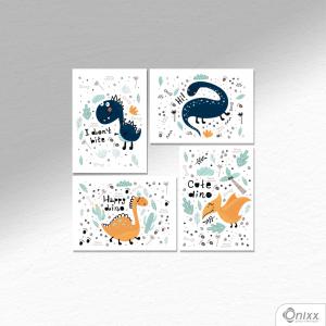 Kit De Placas Decorativas Dino Ilustrado A4