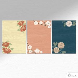 Kit De Placas Decorativas Japão A4 MDF 3mm 30X20CM 4x0 Adesivo Fosco Corte Reto Fita Dupla Face 3M