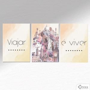 Kit De Placas Decorativas Viajar é Viver A4