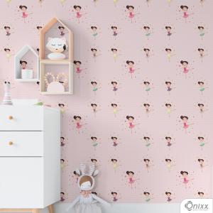 Papel de Parede Adesivo Little Ballerina Adesivo Vinílico 0,10 58x300cm 4x0 / Impressão Digital Látex Fosco Divididos em Rolos de 58cm 