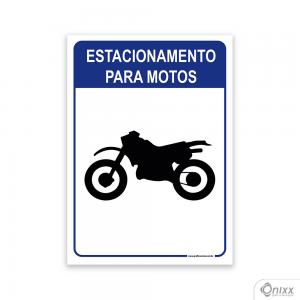 Placa Estacionamento Para Motos PVC 2mm  4/0 / Látex Adesivo Fosco Corte Reto Fita Dupla Face 3M