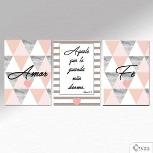 Kit De Placas Decorativas Amor e Fé A4 MDF 3mm 30X20CM 4x0 Adesivo Fosco Corte Reto Fita Dupla Face 3M