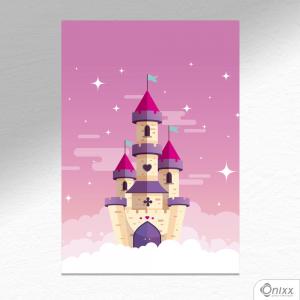 Placa Decorativa Castelo Encantado A4 MDF 3mm 30X20CM 4x0 Adesivo Fosco Corte Reto Fita Dupla Face 3M