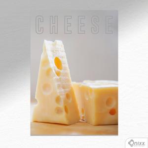 Placa Decorativa Cheese A4 MDF 3mm 30X20CM 4x0 Adesivo Fosco Corte Reto Fita Dupla Face 3M