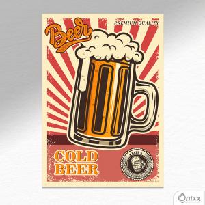 Placa Decorativa Cold Beer A4 MDF 3mm 30X20CM 4x0 Adesivo Fosco Corte Reto Fita Dupla Face 3M