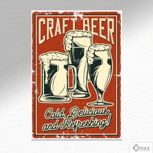 Placa Decorativa Craft Beer A4 MDF 3mm 30X20CM 4x0 Adesivo Fosco Corte Reto Fita Dupla Face 3M