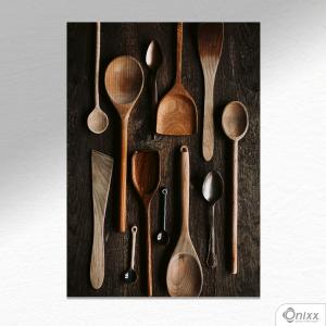 Placa Decorativa Craft Food Utensils A4 MDF 3mm 30X20CM 4x0 Adesivo Fosco Corte Reto Fita Dupla Face 3M