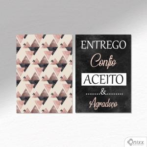 Kit De Placas Decorativas Entrega e Confia A4 MDF 3mm 30X20CM 4x0 Adesivo Fosco Corte Reto Fita Dupla Face 3M