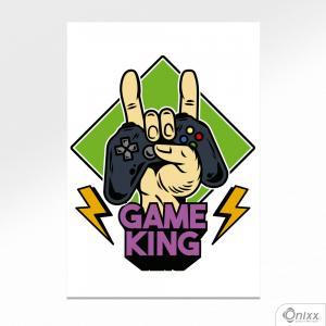 Placa Decorativa Game King A4 MDF 3mm 30X20CM 4x0 Adesivo Fosco Corte Reto Fita Dupla Face 3M