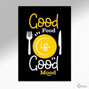 Placa Decorativa Good Food A4 MDF 3mm 30X20CM 4x0 Adesivo Fosco Corte Reto Fita Dupla Face 3M