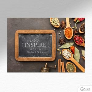 Placa Decorativa Série Inspire Spices A4 MDF 3mm 30X20CM 4x0 Adesivo Fosco Corte Reto Fita Dupla Face 3M