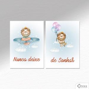 Kit de Placas Decorativa Nunca Deixe de Sonhar A4 MDF 3mm 30X20CM 4x0 Adesivo Fosco Corte Reto Fita Dupla Face 3M