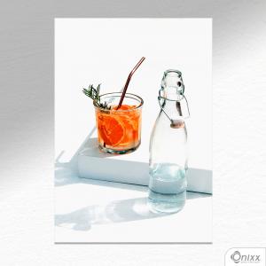 Placa Decorativa Orange Drink A4 MDF 3mm 30X20CM 4x0 Adesivo Fosco Corte Reto Fita Dupla Face 3M