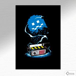 Placa Decorativa Pacman Ghostbusters A4 MDF 3mm 30X20CM 4x0 Adesivo Fosco Corte Reto Fita Dupla Face 3M