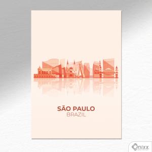 Placa Decorativa São Paulo A4 MDF 3mm 30X20CM 4x0 Adesivo Fosco Corte Reto Fita Dupla Face 3M