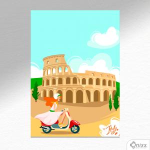 Placa Decorativa Série Love Italy Coliseum A4 MDF 3mm 30X20CM 4x0 Adesivo Fosco Corte Reto Fita Dupla Face 3M