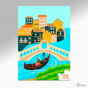 Placa Decorativa Série Love Italy Venice A4 MDF 3mm 30X20CM 4x0 Adesivo Fosco Corte Reto Fita Dupla Face 3M