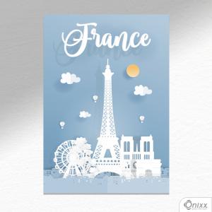 Placa Decorativa Série Papercut France A4 MDF 3mm 30X20CM 4x0 Adesivo Fosco Corte Reto Fita Dupla Face 3M