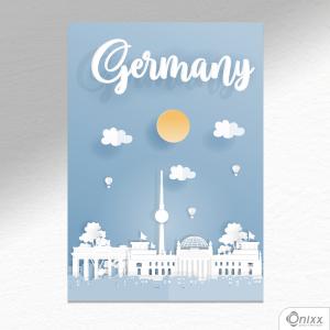 Placa Decorativa Série Papercut Germany A4 MDF 3mm 30X20CM 4x0 Adesivo Fosco Corte Reto Fita Dupla Face 3M