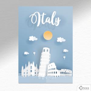 Placa Decorativa Série Papercut Italy A4 MDF 3mm 30X20CM 4x0 Adesivo Fosco Corte Reto Fita Dupla Face 3M