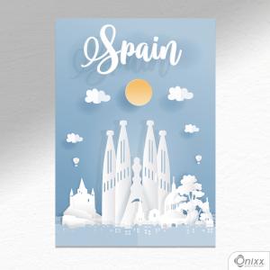 Placa Decorativa Série Papercut Spain A4 MDF 3mm 30X20CM 4x0 Adesivo Fosco Corte Reto Fita Dupla Face 3M