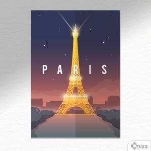 Placa Decorativa Série Pôster Paris A4 MDF 3mm 30X20CM 4x0 Adesivo Fosco Corte Reto Fita Dupla Face 3M