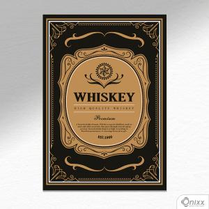 Placa Decorativa Whiskey Label A4 MDF 3mm 30X20CM 4x0 Adesivo Fosco Corte Reto Fita Dupla Face 3M