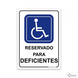 Placa Estacionamento Reservado para Deficientes PVC 2mm  4/0 / Látex Adesivo Fosco Corte Reto Fita Dupla Face 3M