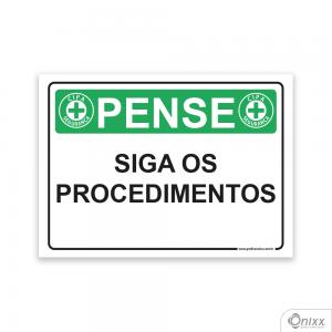 Placa Pense: Siga os procedimentos PVC 2mm  4/0 / Látex Adesivo Fosco Corte Reto Fita Dupla Face 3M