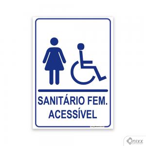 Placa Sanitário FEM. Acessível PVC 2mm  4/0 / Látex Adesivo Fosco Corte Reto Fita Dupla Face 3M