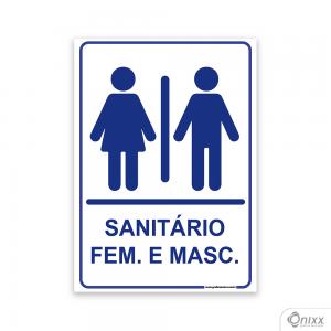 Placa Sanitário Feminino e Masculino PVC 2mm  4/0 / Látex Adesivo Fosco Corte Reto Fita Dupla Face 3M