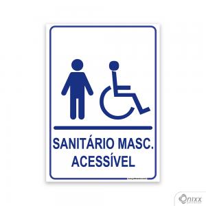 Placa Sanitário MASC. Acessível PVC 2mm  4/0 / Látex Adesivo Fosco Corte Reto Fita Dupla Face 3M