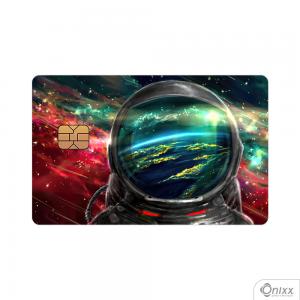 Skin Card Astronaut Adesivo Vinílico 0,10 8,5x5,4cm 4x0 / Impressão Digital  Corte Contorno 